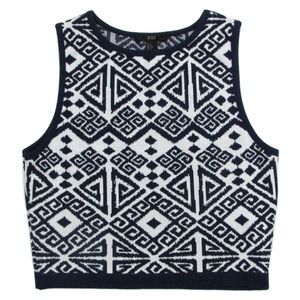 Forever 21 XXI Aztec Sleeveless Sweater Crop Top